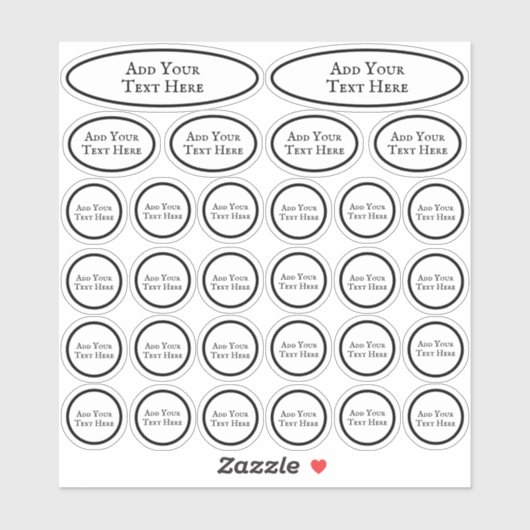 Sticker 30 Blank Ajouter un texte Modèle Cercle noir et bl (Feuille)