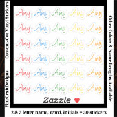 Sticker 30 Custom Modern Short Name Word Initials Bright