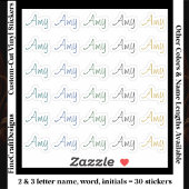 Sticker 30 Custom Modern Short Name Word Initials Neutral 