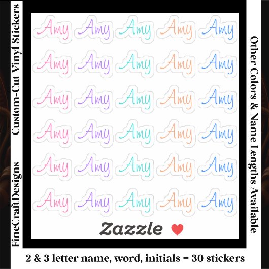 Sticker 30 Custom Modern Short Name Word Initials Trendy