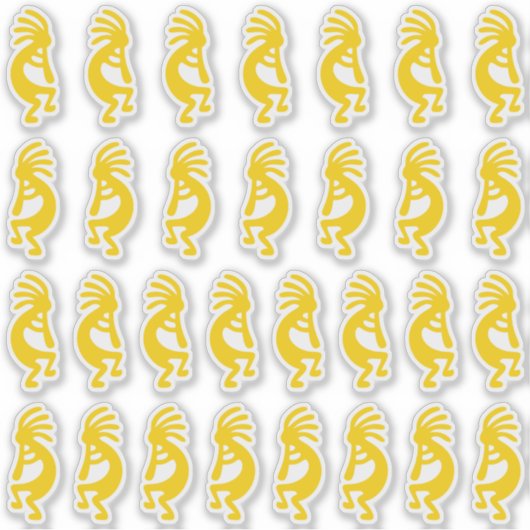 Sticker 30 Formes Kokopelli Or Modernes (Devant)