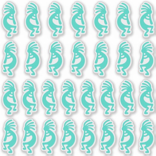 Sticker 30 Formes Kokopelli Turquoise Sud-Ouest (Devant)