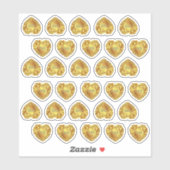 Sticker 30 Gold Heart Aquarelle 50e anniversaire Mariage (Feuille)