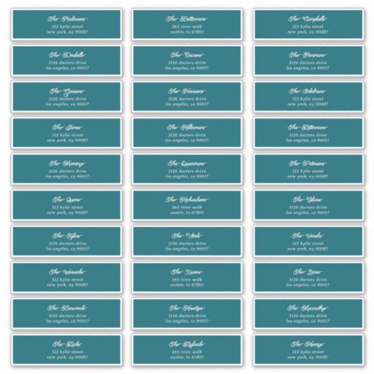 Sticker 30 Individuelle Crème Bleue Adresse de l'enveloppe (Devant)
