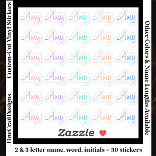 Sticker 30 Initiales de mots de nom court moderne personna