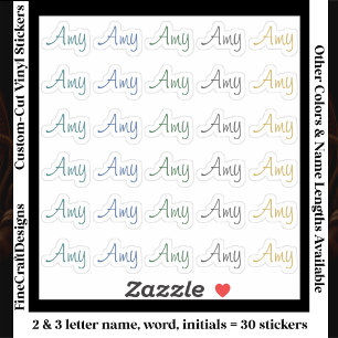 Sticker 30 Initiales de mots de nom court moderne personna