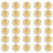 Sticker 30 miel jaune imperméable en forme d'hexagone avec (Devant)