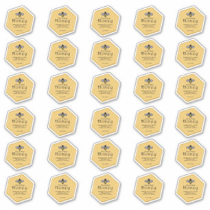 Sticker 30 miel jaune imperméable en forme d'hexagone avec