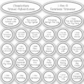 Sticker 30 mignon Modèle d'Affirmation Voyage Noir & Blanc (Devant)