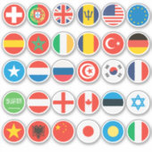 Sticker 30 Pays Drapeau Design of USA, Germany & More (Devant)