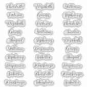 Sticker 30 Premiers noms invités typographie élégant scrip (Devant)