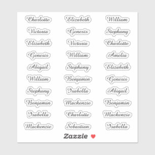 Sticker 30 Prénoms d'hôtes Moderne Élégante Calligraphie