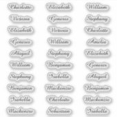 Sticker 30 Prénoms d'hôtes Moderne Élégante Calligraphie (Devant)