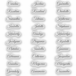 Sticker 30 Prénoms invités Calligraphie Élégant script