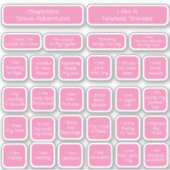 Sticker 30 rose et blanc Modèle d'Affirmation Voyage Squar (Devant)