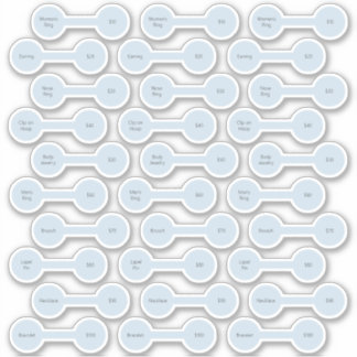 Sticker 30 Round Pastel Blue Barbell Prix Tags Custom-Cut