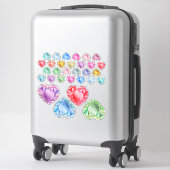 Sticker 30 Watercolor Heart Gemstone Colorful Scrapbooking (Sur valise)