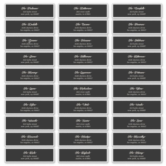 Sticker 30 x Adresse de l'enveloppe de l'hôte de la crème  (Devant)