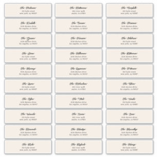Sticker 30 x Adresse de l'enveloppe de l'invité noir crème