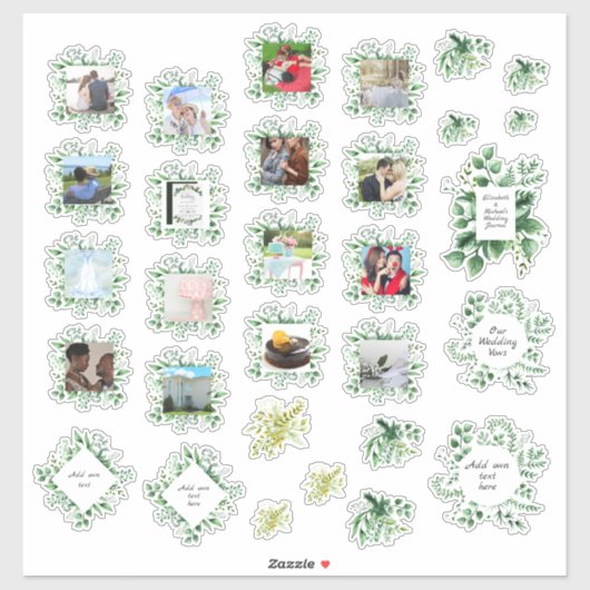 Sticker 30 x MARIAGE Journal Planificateur Greenery Texte  (Feuille)
