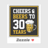 Sticker 30e anniversaire Cheers & Bières à 30 ans (Feuille)
