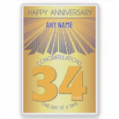 Sticker 34 Year | Golden Ray 12 Step CUSTOM NAME (Devant)