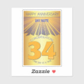 Sticker 34 Year | Golden Ray 12 Step CUSTOM NAME (Feuille)