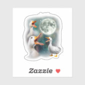Sticker 3 Canards Hurle À La Lune Drôle Étrange Maudit Can (Feuille)