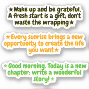 Sticker 3 Citations Inspirantes de Bon Matin Motivation