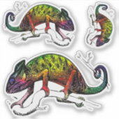 Sticker 3 coloré Chameleon Lizard (Devant)