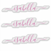 Sticker 3 étanche Magenta Script Nom Fenêtre Portable (Devant)