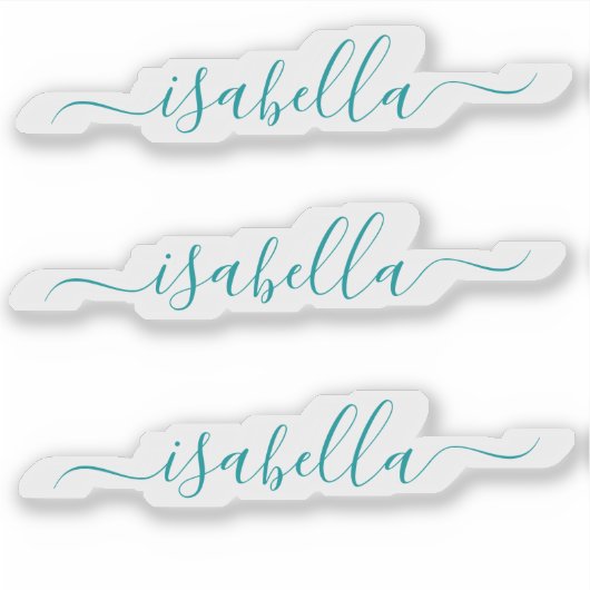 Sticker 3 imperméable Turquoise Nom du script Clear Water  (Devant)