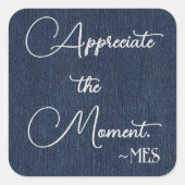 Sticker 3-in blauw, monogram en positieve bevestig (Voorkant)