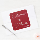 Sticker 3-in Cranberry Initialen & Positieve Tekst (Envelop)