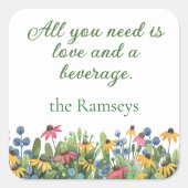 Sticker 3-in Naam | Grappig citaat  Wildflowers (Voorkant)