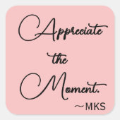 Sticker 3-in roze monogram en positieve bevestigin (Voorkant)