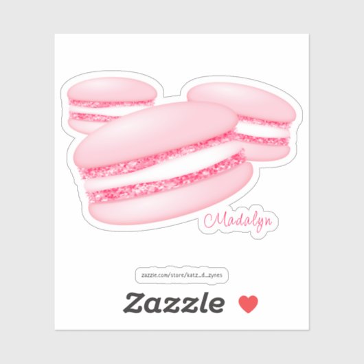Sticker 3 macarons roses (Feuille)