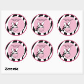 Sticker 3 pouces Baby shower DIVA ZEBRA ROSE (Feuille)