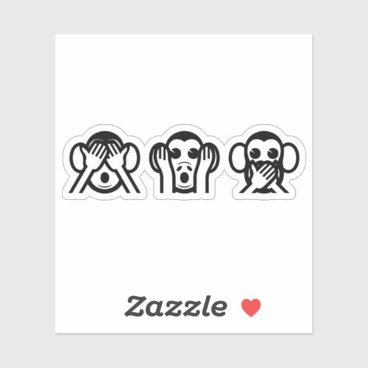 Sticker 3 Singes Sages Emoji (Feuille)