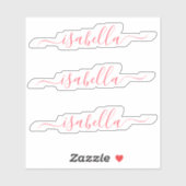 Sticker 3 Watermelon imperméable Script Nom bouteille d'ea (Feuille)