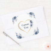 Sticker 3 x 3 inch Blauw Floral aangepaste tekst (Envelop)