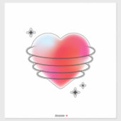 Sticker 3d espace hitech rouge valentine coeur amour (Feuille)