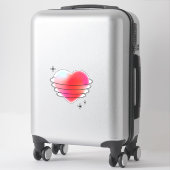 Sticker 3d espace hitech rouge valentine coeur amour (Sur valise)