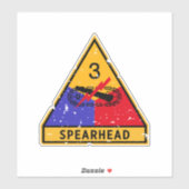 Sticker 3e division blindée - " Grunge " de l'armée améric (Feuille)