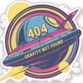 Sticker 404 Gravité introuvable - Art Spop Rétro (Recto)
