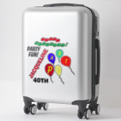 Sticker 40e anniversaire Ballons personnalisent l'âge (Sur valise)