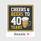 Sticker 40e anniversaire Cheers & Bières à 40 ans (Feuille)