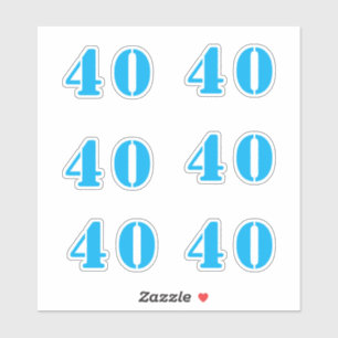 Sticker 40e anniversaire Numéro Quarante sur mesure Couleu