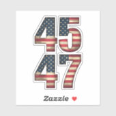 Sticker 45 47 Donald Trump 2025 États-Unis Drapeau (Feuille)