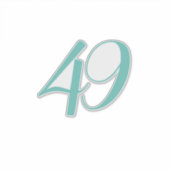 Sticker 49e fête d'anniversaire Turquoise Quarante-neuf an (Devant)